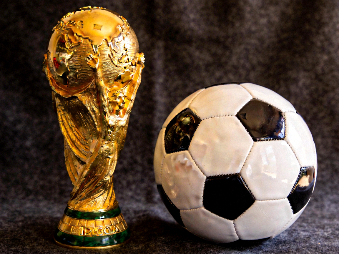 世界杯足球赛奖杯与比赛用球